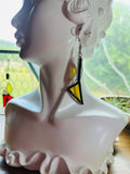 3” Upcycled Yellow Chain Drop Earrings