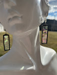 Upcycled Iridescent 1.5” Rectangle  Earrings