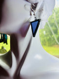 1” Triangle Iridescent Lavender Stained Glass Earrings