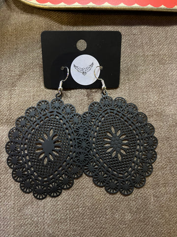 Black Lace Goth Earrings