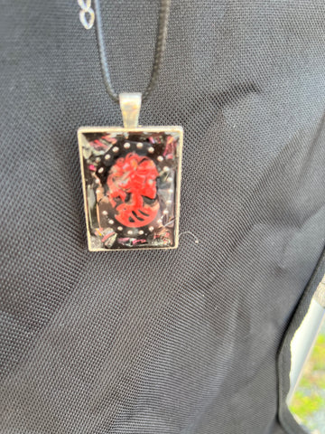 Red Gothic Lolita Mosaic Pendant