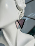 Upcycled Pale Plum 1” Triangle Earrings