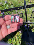 Hammered Iridescent Clear 1” Rectangle  Earrings