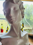 3” Upcycled Yellow Chain Drop Earrings