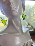 1” Triangle Olive Green Glass Earrings