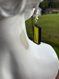 Wispy Yellow 1” Rectangle  Earrings