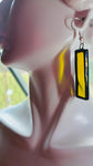 1.5” Upcycled Yellow Rectangle Earrings