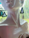 Dangle Skeleton Iridescent Lavender Stained Glass Earrings