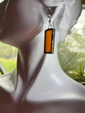 Wispy Orange 1” Rectangle   Earrings