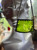 Upcycled Textured Lime Green Necklace