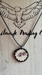 Upcycled China Purple Flower Necklace