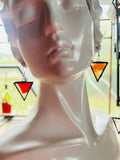 Fall Vibes Mardi Gras Stained Glass 1” Triangle Earrings