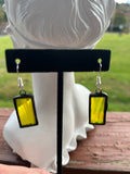 Wispy Yellow 1” Rectangle  Earrings