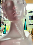 Teal 2” Skinny Triangle  Earrings