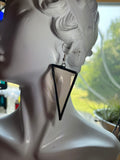 Upcycled Pale Peach 2” Scalene Triangle Earrings