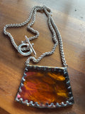 Upcycled Textured Amber  Necklace