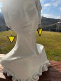 Wispy Yellow 1” Triangle Earrings