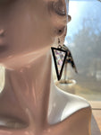 Hammered Iridescent Glass 1.5” Triangle *SINGLE* Earring