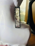 2”  Clear Florentine Glass Rectangle Earrings