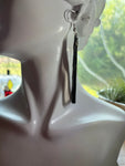 Upcycled Pale Peach 2” Skinny Triangle Earrings