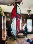 Textured Red Feather Suncatcher