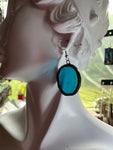 Teal 1.25” Circle  Earrings