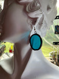 Teal 1.25” Circle  Earrings