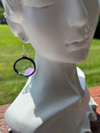 Upcycled Iridescent Clear Circle Earrings