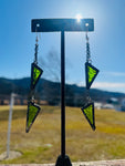 3” Olive Green Chain Drop Earrings